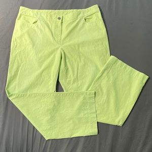 Eileen Fisher 100% Cotton Pants Light Green Size XL